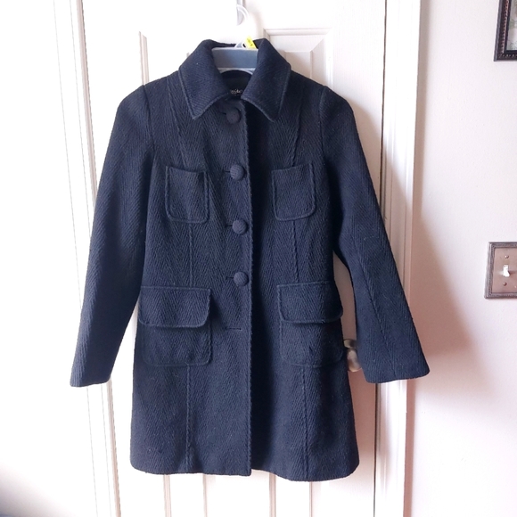 Mossimo - Black Wool Tweed Trench Coat - Picture 3 of 13